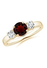 delightful teensy-weensy garnet three stone birthstone baby ring